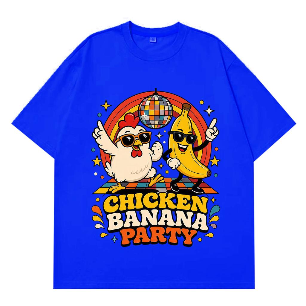 Chicken Banana Party Funny Meme T Shirt Unisex Unisex Fashion Clothing Tshirts Summer Shortsleeved Loose Casual Cotton Tshirts