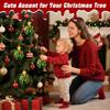 Mini LED Ceramic Christmas Tree, 3.5' Green Vintage Ornament with Lights & Stars for Tabletop or Mantel Decor