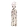 Outfitgirl Sexy Plaid Mesh Halterneck Bare Back Slim Fit Slit Print Dress Beach Vacation Dress