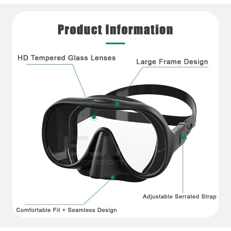 New Diving Mask Anti-Fog 180° View Lens Pure Soft Silicone Snorkeling Set Adjustable Snorkel Swim Training Glasses for Diving