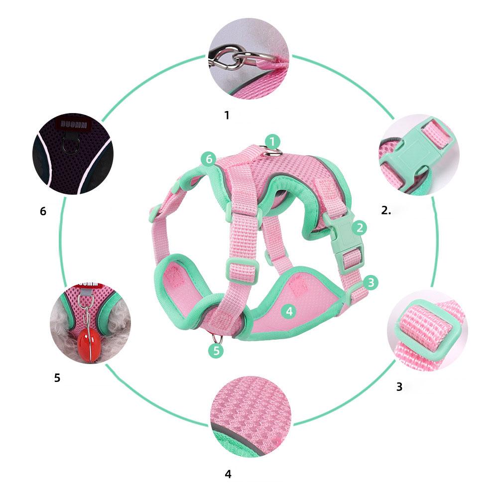 Kitten & Small Dog Harness, Anti-Escape Outdoor Pet Chest Strap, Secure for Walking, Adjustable & Comfortable