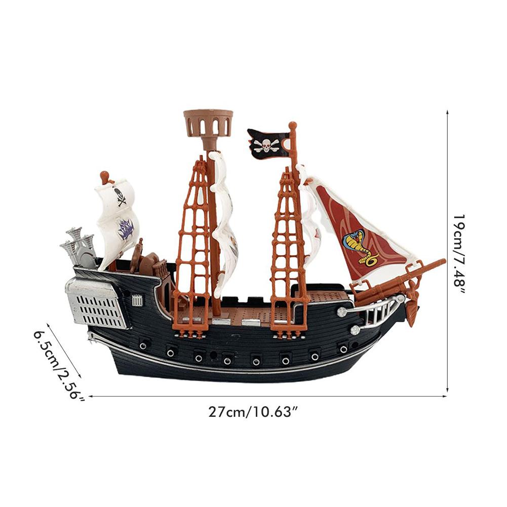 10in Pirates Ship Table Ornament Pirate Model Toys Exquisite Craftsmanship Unique Boats Model Special Gift for Children Kids