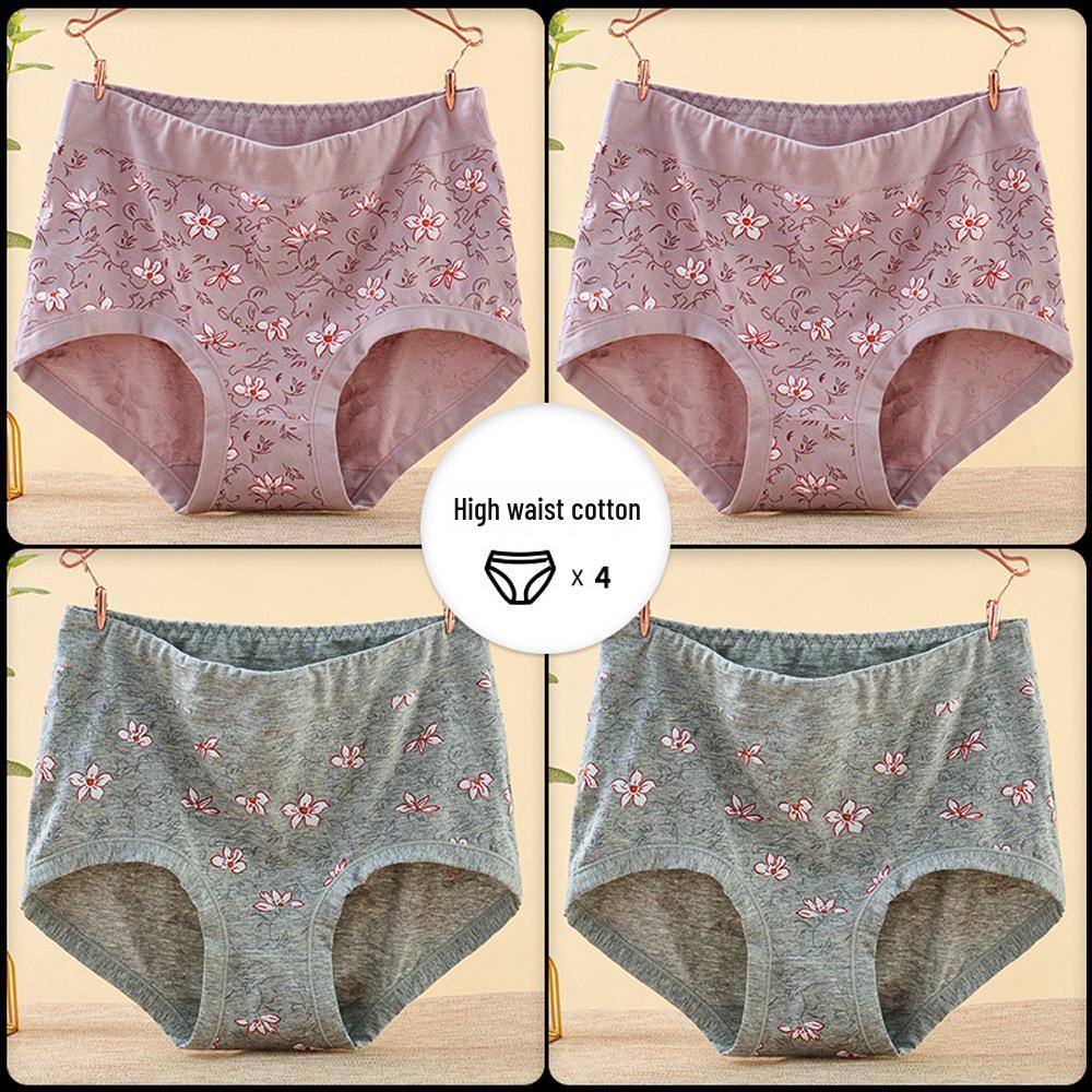 Mom’s Style Cotton High-Waisted Plus Size Briefs for Women