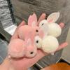 3D Плюшевая заколка для волос с кроликом для девочек - Милый аксессуар для волос
