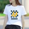 Retro BANANA Banana Printed Short Sleeve Round Neck SpringSummer Versatile Fashion Womens Tshirt