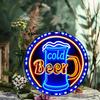 Neon Iron Wall Art Aluminum Sign Round Home Bar Decor Easy Installation