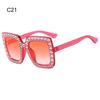 Crystal Oversized Sunglasses for Women Rhinestone Square Diamond Sun Glasses Retro Big Frame Sparkling Eyewear  New