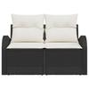 VidaXL Canapé de jardin 2 places avec rangement et coussins en rattan noir 42006742