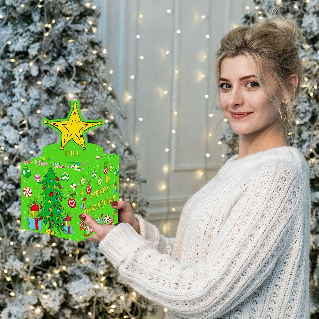 Gift Christmas Scene Box With Gold Star For Festive Gift Giving Celebration And