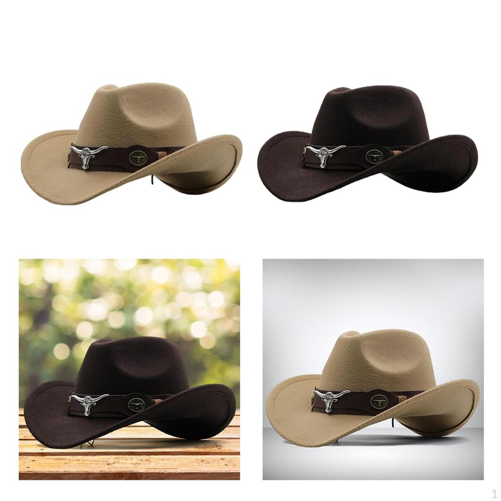 2pcs Casual Cowboy Hats Party Adults Women Men Carnival Autumn Cowgirl Caps