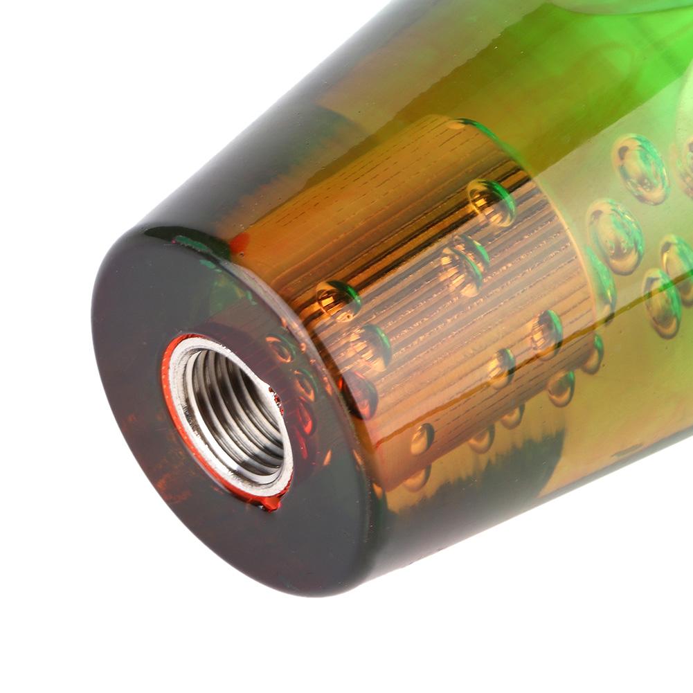 Universal Two Color Crystal Bubble Shift Knob Manual Gear Stick Lever Head with 8mm 10mm Threaded