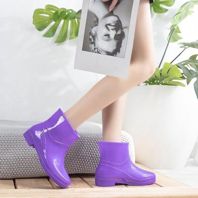 Damen Wasserdichte Kurzschaft Regenstiefel Fleecefutter Rutschfest Warme Gummistiefel für Küche & Outdoor Stilvolles Erwachsenenschuhwerk