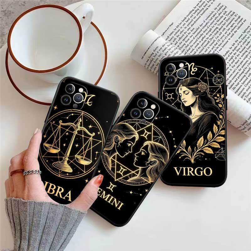 12 Constellation Card Phone Case for Redmi Note 12 12S 12C 13 13C 13R 14 14S 14R 14C 11A 13X A3 A3X A4 A5 Pro Max Plus