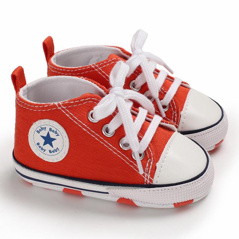 Soft Sole Star Canvas Baby Shoes, Spring/Autumn Style, for 0-1 Year Old