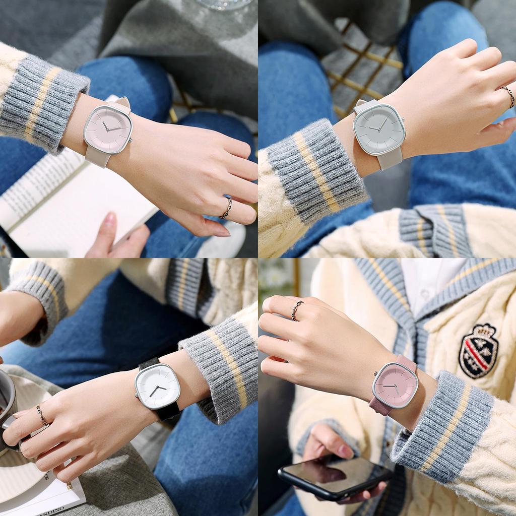 Minimalist Ladies Watch Quartz Movement With Leather Strap For Casual Wear