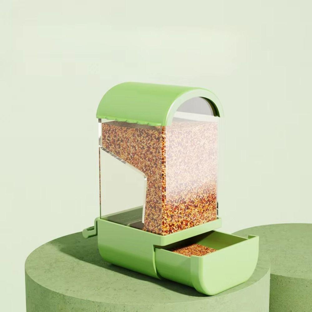 Anti-splash Parrot Automatic Feeder Anti Spill Large Capacity Bird Feed Box for Cage Hanging No Mess Birds Food Container