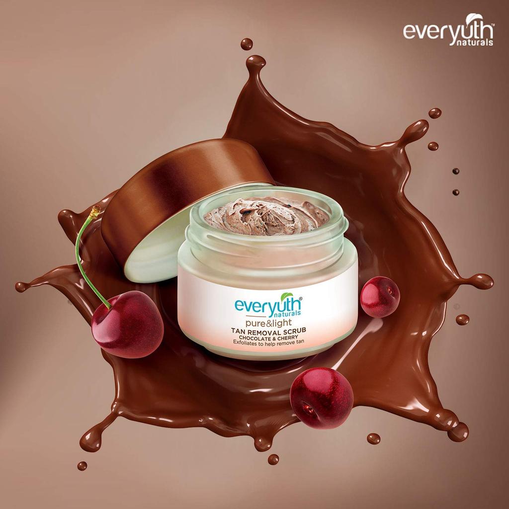 Everyuth Naturals Pure & Light Tan Removal Choco Cherry Scrub, 50gm