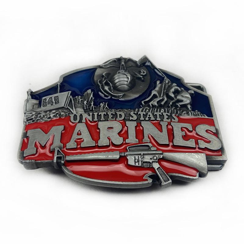 US Marine Corps Landing Ship Retro Punk Belt Buckle