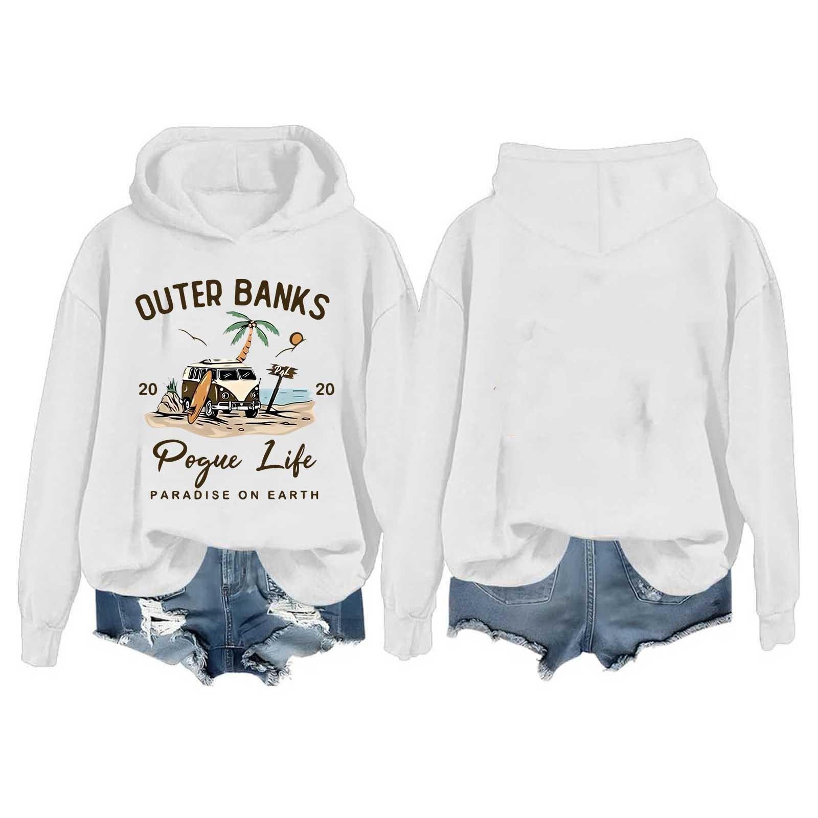 

Женская однотонная толстовка с капюшоном и длинным рукавом с принтом XL белый