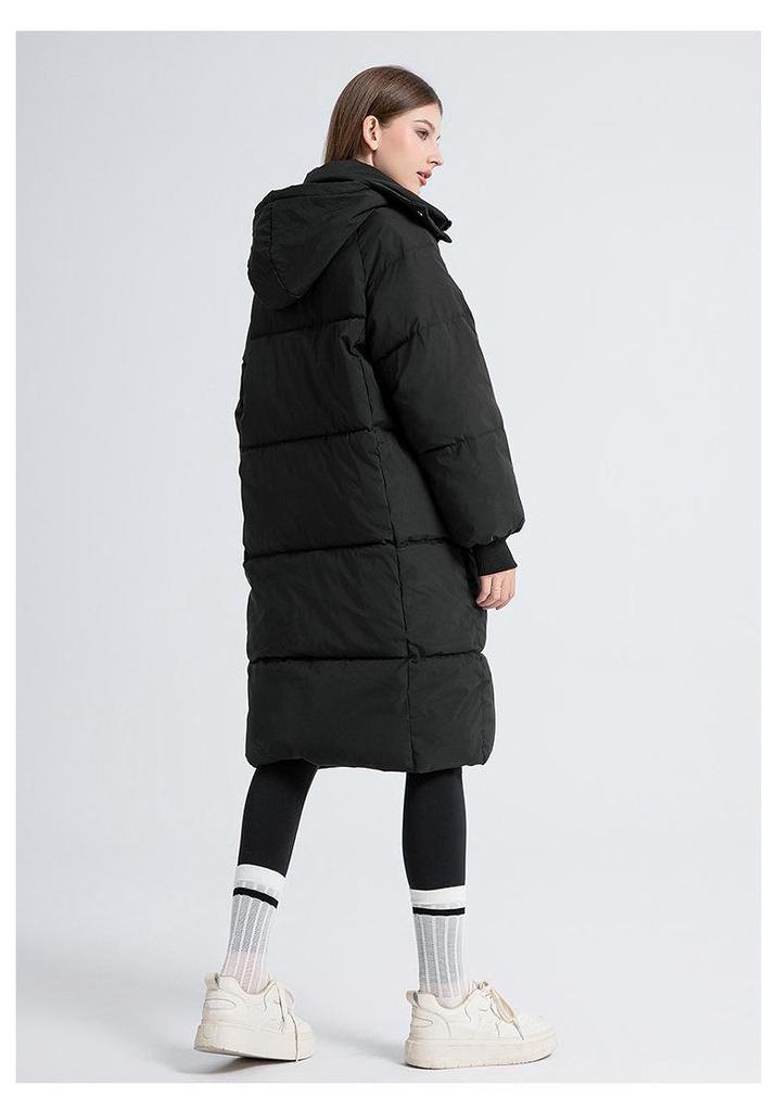 Women's Korean Style Knee-Length Cotton-Padded Winter Jacket - Loose, Thickened Coat