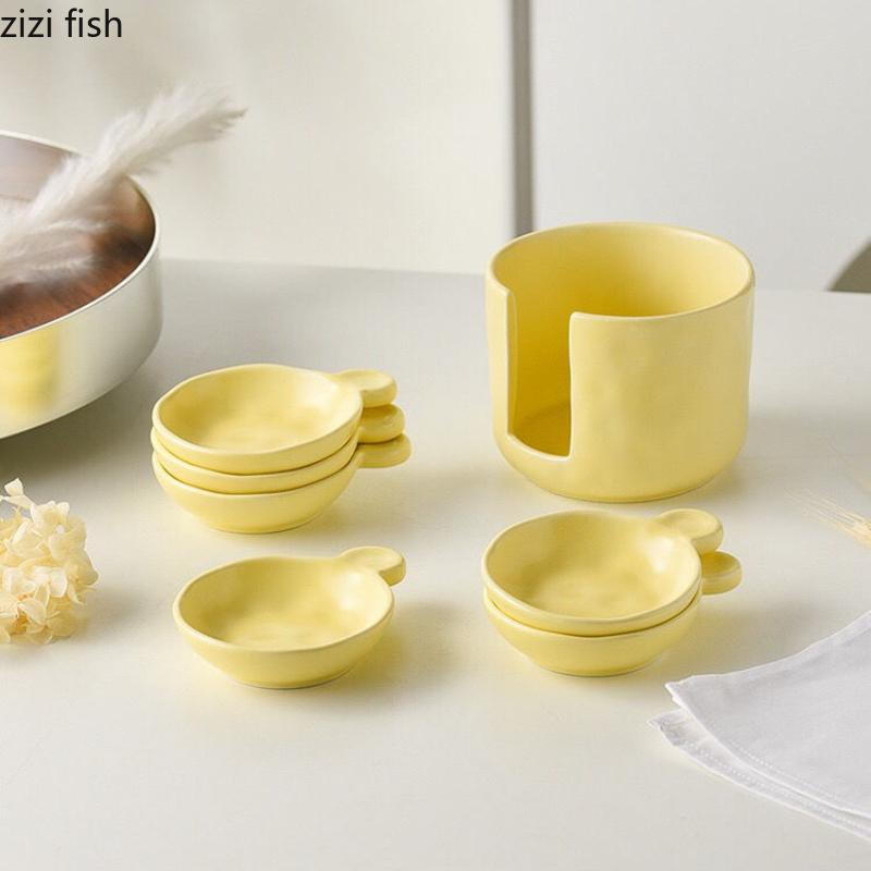 Ceramic Dipping Dish Hot Pot Seasoning Dish Sets Condiment Dishes Snack Plate Fruit Bowl Tasting Plate Sauce Tray Dessert Plates