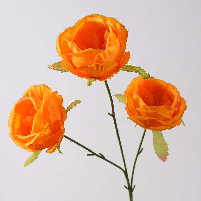 Orange-Themed Wedding Aisle Simulation Flower Arrangement - Artificial Home Decor Row Flowers