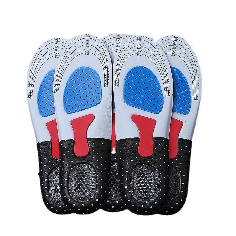 Men's Shock-Absorbing Silicone Sports Insoles: Sweat-Deodorizing, Non-Odor, Ideal for Basketball & Running Shoes.