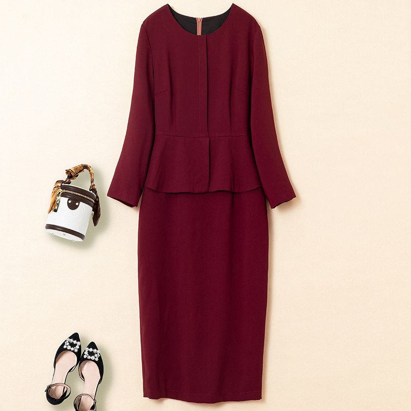 

Plus Size Mothers Wedding Dress Fat Sister Xi Ladieswear Wedding Dress Daily Style Young Western Temperament Dress Wine Red 3XL