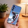 Skiing Snow Snowboard Ski Phone Case For Samsung S25,S24,S21,S22,S23,S30,Ultra,S20,Plus,Fe,Lite,5G Black Cover