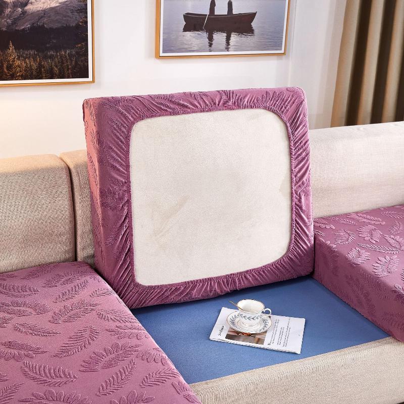 European Knitted Sofa Cover Delicacy Feather Pattern Cushion Cover Luxury Elastic Stretch Spandex Sofa Protector