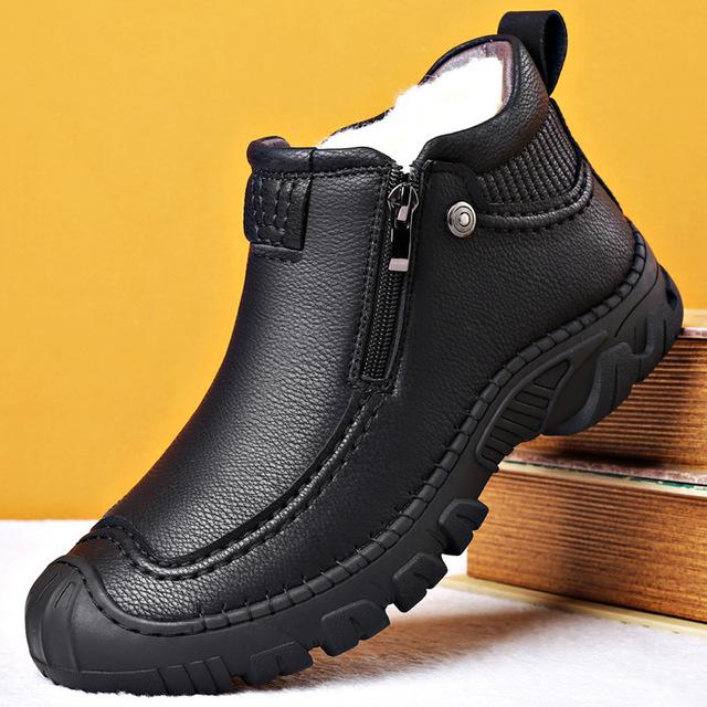 Winter Sheepskin Short Boots Wool Men's Snow Boots Warm Men's Casual Boots High Quality Waterproof