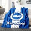 1pc Brighton & Hove Albion F.C. Blanket with Custom Name, Gift, for Men and Women, Soft Blanket, Good for Sofa Bed Couch Travel, Lightweight Flannel B