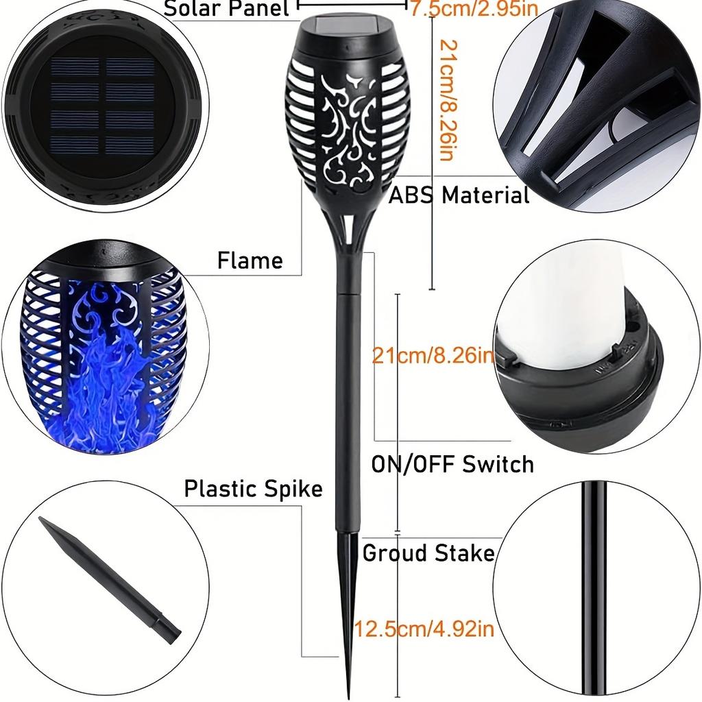 Halloween exclusive 12LED Solar Flame Torch Light Flickering Lamp Waterproof Garden Decoration Outdoor Lawn Path Yard Floor Lamp