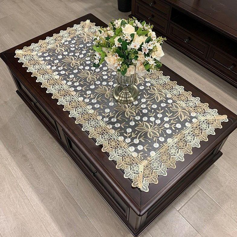 

Скатерть кружевная ретро французский стиль украшения модный дизайн анти-грязный популярный домашний текстиль прямоугольник гостиная повседневный простой 50*100cm