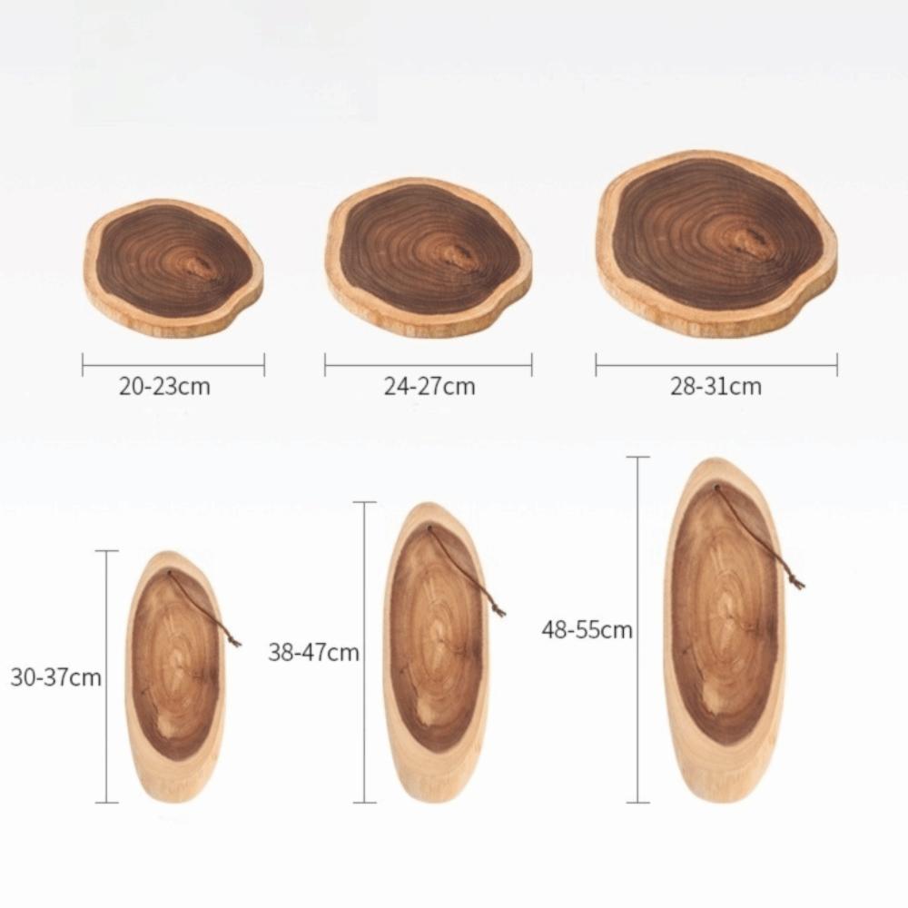Durable Solid Wood Cutting Board Mats Anti Mold Irregular Wooden Food Plate Anti Crack Fruit Bread Serving Tray Household