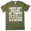 Lustiges Ich vermeide Dinge T-Shirt schlechte Laune T-Shirt Vatertag Papa Opa T-Shirt