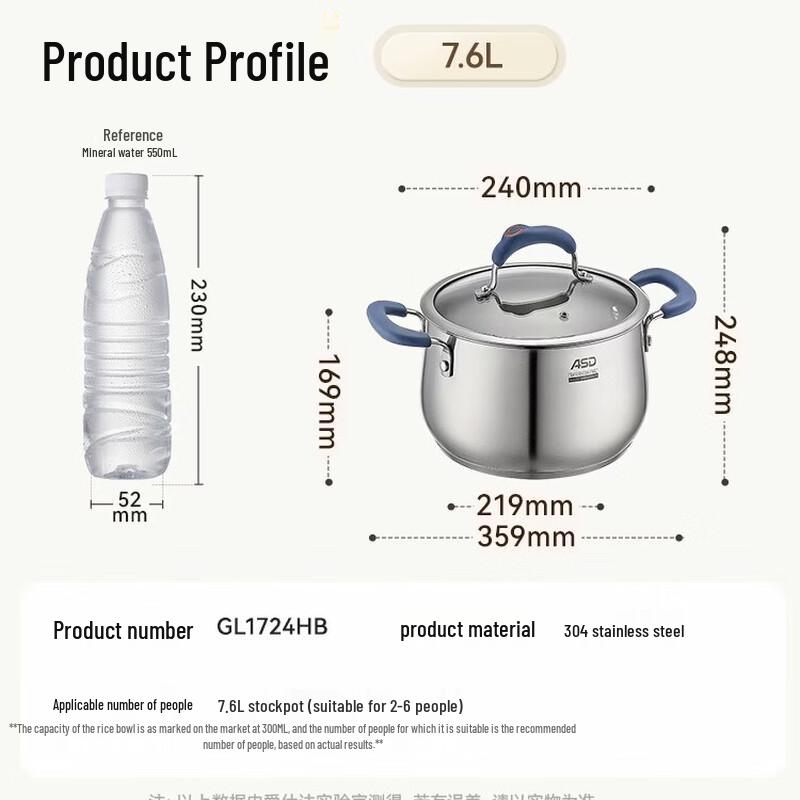ASD C-flavor Delisha 24CM 304 Stainless Steel Multi-Purpose Pot