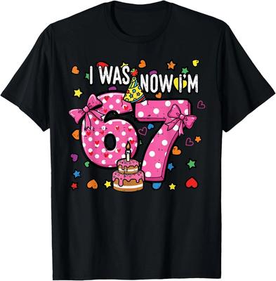I Was 6 Now Im 7 Bow Cake 7th Birthday 67 Youth T-Shirt