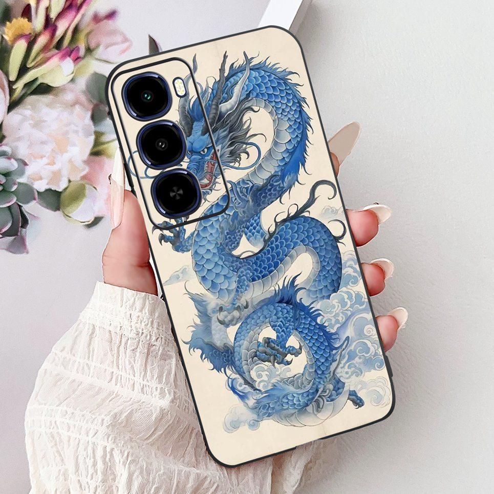 Cool Dragon Lion Tiger Cartoon 2D Printed Pattern Casing For Itel City 100 City100 Case Soft Silicone Black Back Cover Landscape