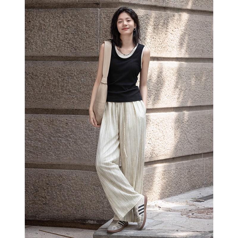 Demana Faux Two-Piece U-Neck Vest T-Shirt S