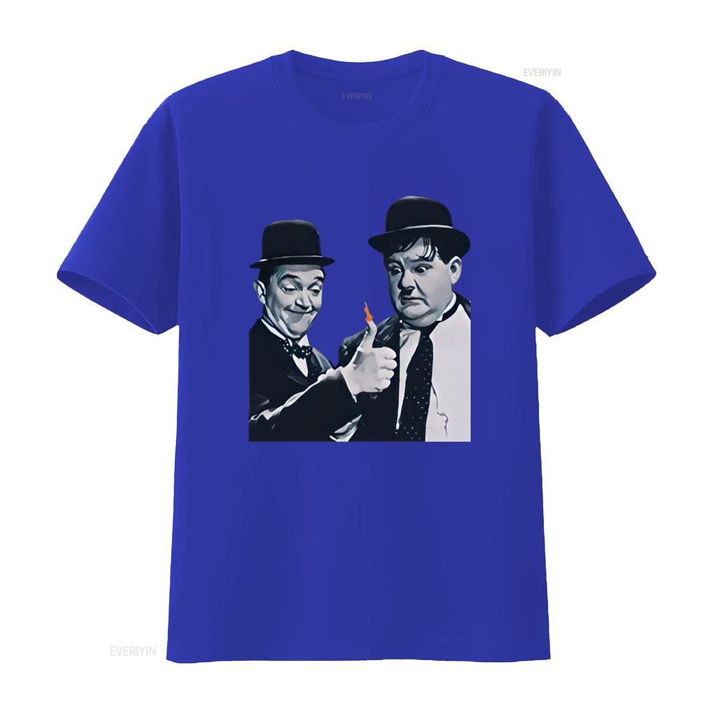 Oliver Hardy Stan Laurel Vintage Film inspired Design T shirt Retro Style for Classic Movie Fans vintage Washed Soft