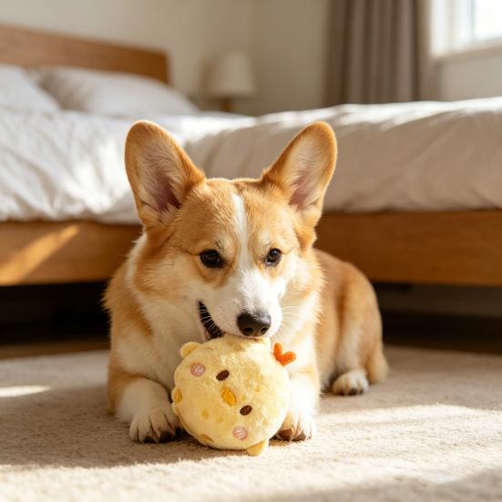 Plush Animal Dog Ball Fluffy Cute Bunny Chick Ball Dogs Squeaky Chew Toy Interactive Fetch Toy for Puppy Teething Outdoor Training