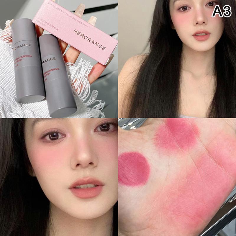 Herorange Blush Stick Double-Ended Expansive Color Natural Long Lasting Matte Makeup Monochrome Creamy Rouge Blush Stick