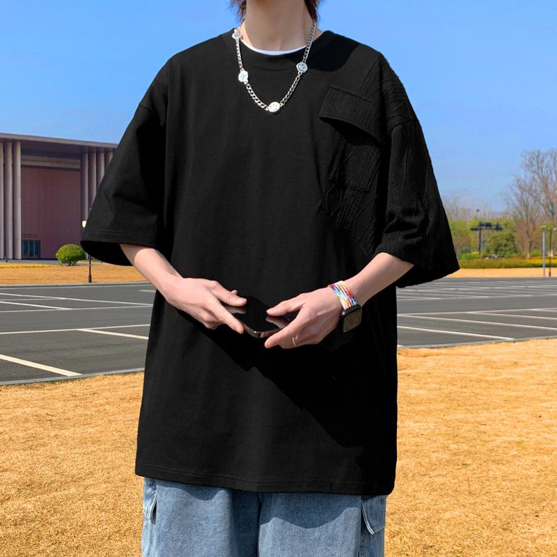 

Летняя мужская повседневная свободная футболка с круглым вырезом и короткими рукавами - модная и простая тенденция