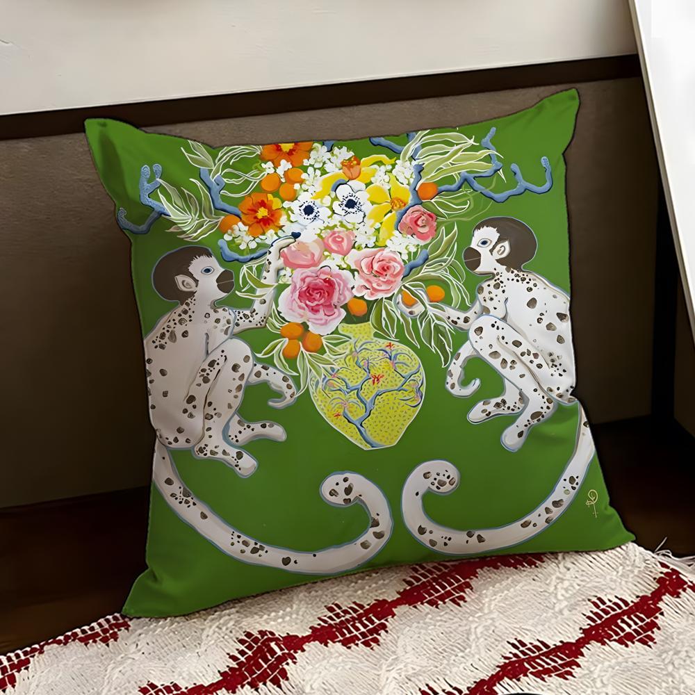 PPaige GGemmel MMonkey Cushion Cover Reversible Soft Durable Pillow Cover Home  Car MultiScene Use for Daily Comfort
