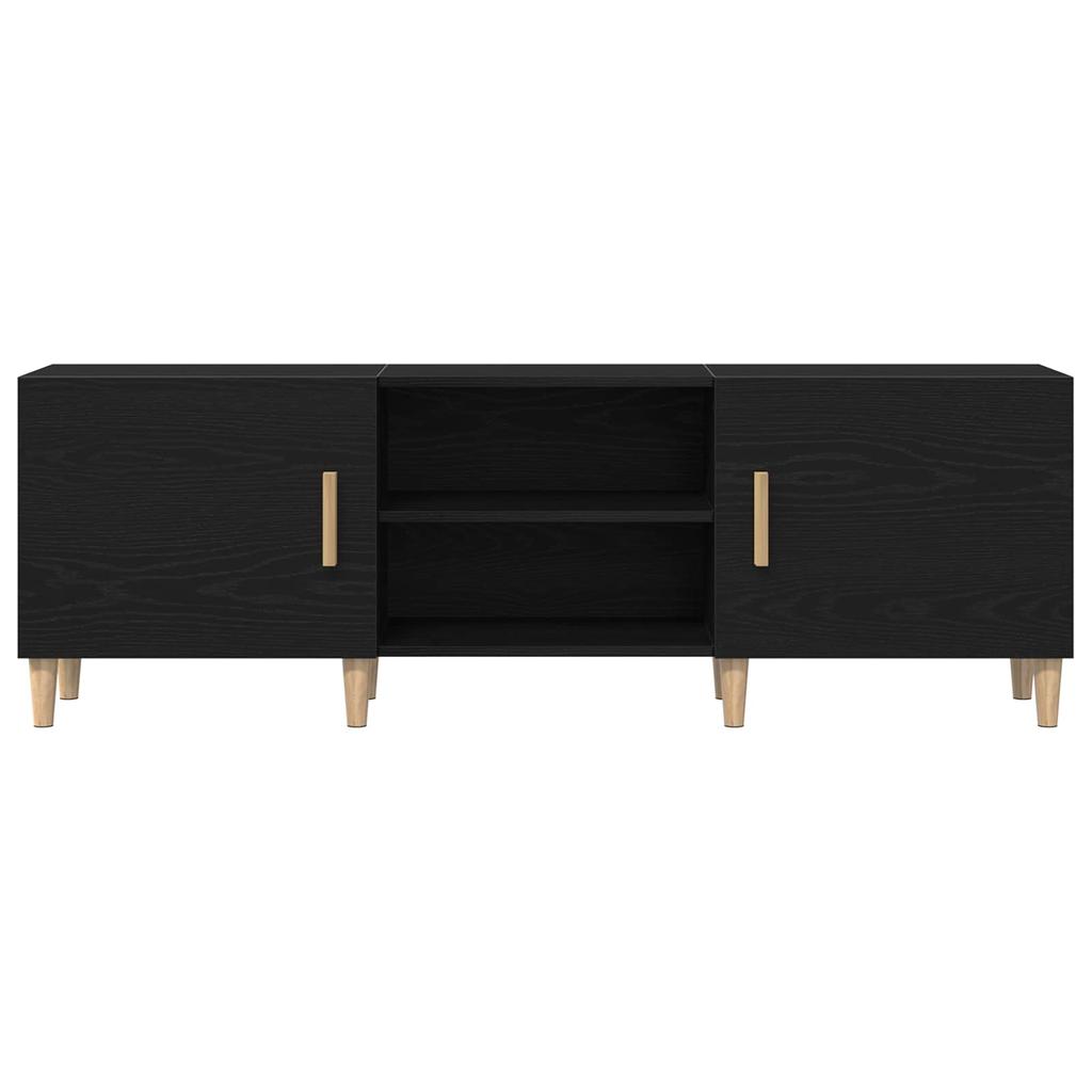 TV Cabinet Black Oak Effect 150 x 30 x 50 cm Particleboard