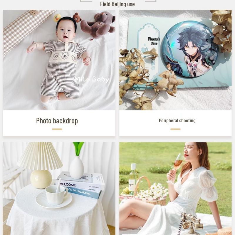 White Cloth Backdrop: Textured Tablecloth for Food, Cake, Flat Lays, Cosmetics, Nail Art, and Children's Clothing Photography.