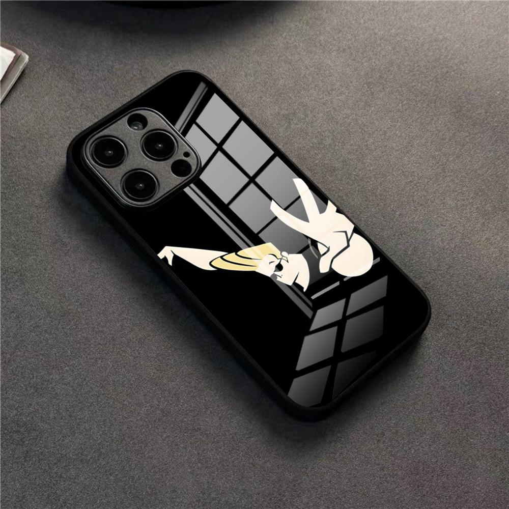 

Johnny Bravo Anime Phone Case For 17 Pro Max IPhone 16 Pro 14 12 11 13 Mini X XR XS 15 Plus SE Glass Cover iPhone14 Pro
