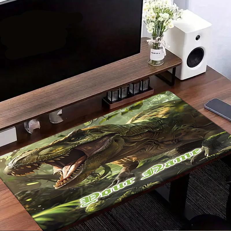 1PC Custom Name Tyrannosaurus Rex Jungle Mouse Pad, Keyboard and Mouse Desk Pad, for Computer Notebook Birthday Gift For Any Room Or Office