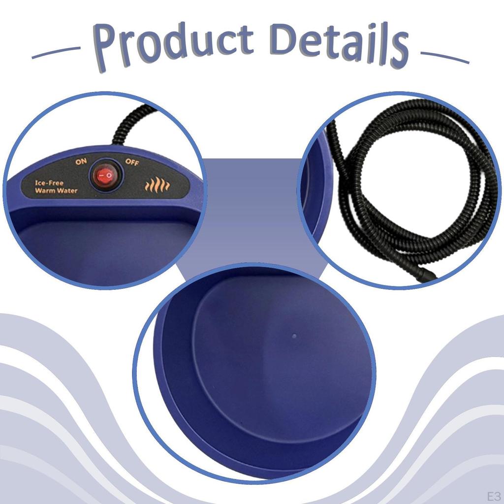 Heated Water Bowl Dog Provides Drinkable in Winter Pet Drinker for Dogs Cats